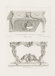Table de Cabinet, 6th Plate (Study for a Table), pl. 47 in Oeuvre de Juste-Aurèle Meissonnier
